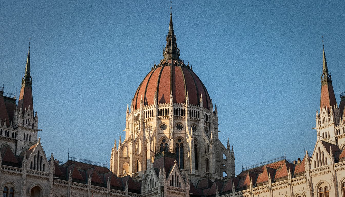 Cupola centrale decorata del Parlamento di Budapest