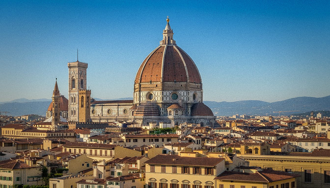 Cupola del Duomo di Firenze sopra i tetti del centro storico
