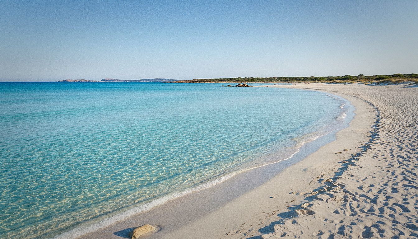 Spiaggia bianca e mare cristallino a Stintino in Sardegna